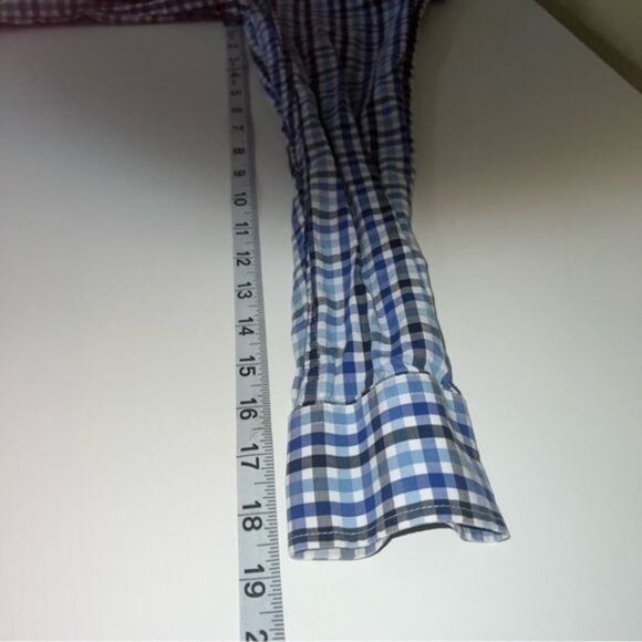 Pendleton Bridgeport Plaid Button-Down Blue & White 100% Cotton Shirt Mens Sz S - Picture 8 of 8